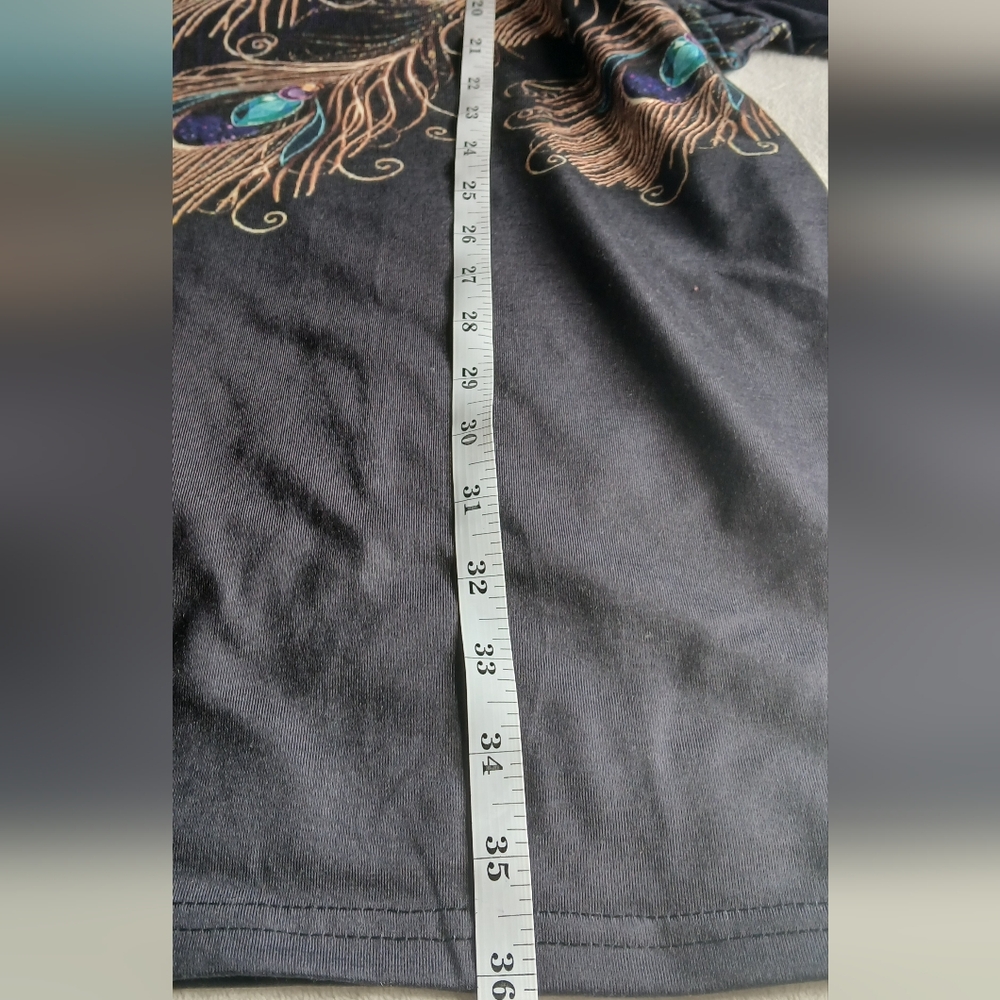 Elegant Peacock Feather Print Dress - Picture 6 of 7